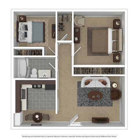a floor plan of a 2 bedroom apartment